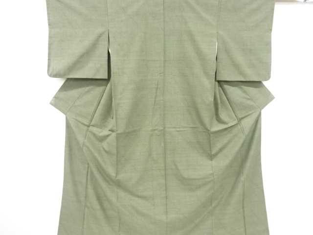 アンティーク　雨縞模様織り出し手織り紬着物